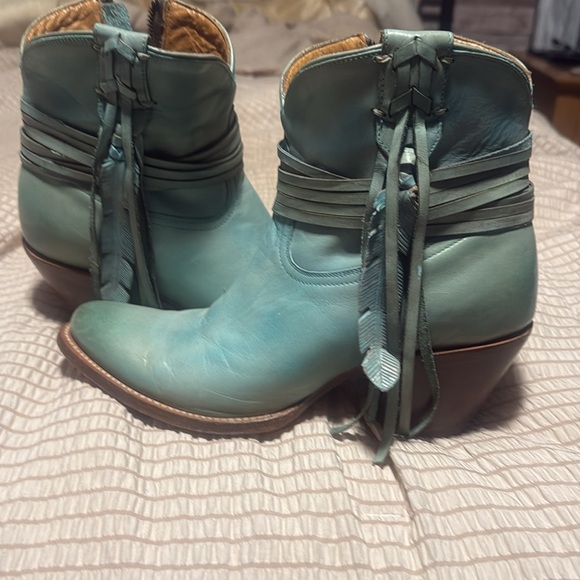 Turquoise Lucchese bootie 3 inch heel. - Picture 2 of 4